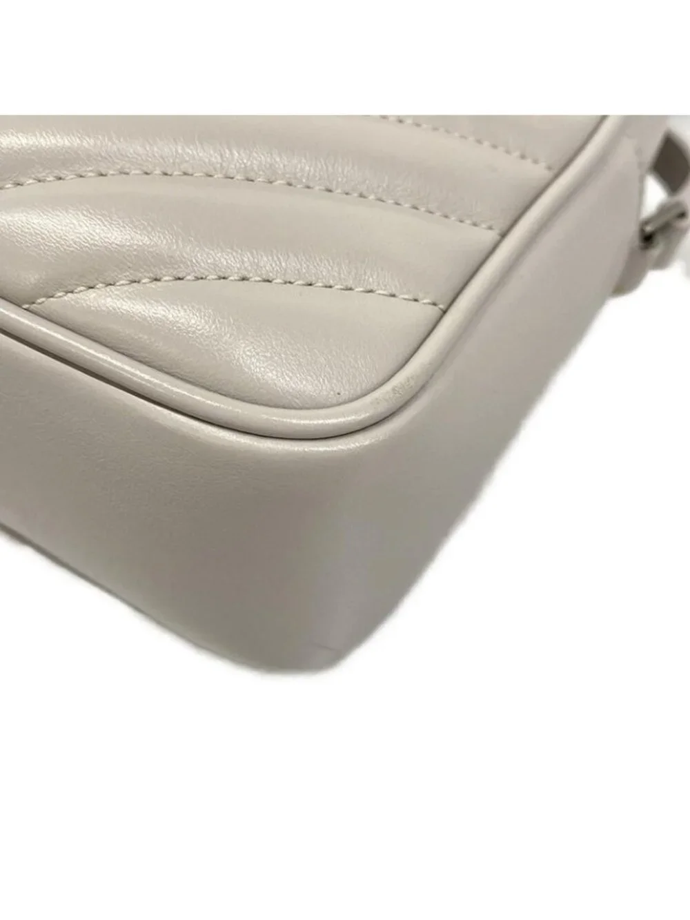 Saint Laurent Paris Shoulder Bag le Light Gray Leather - Picture 6 of 15